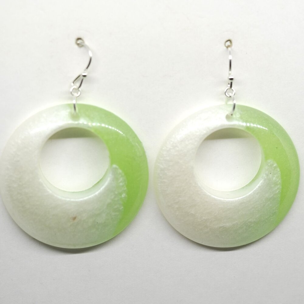 Green Frost Dome Earrings